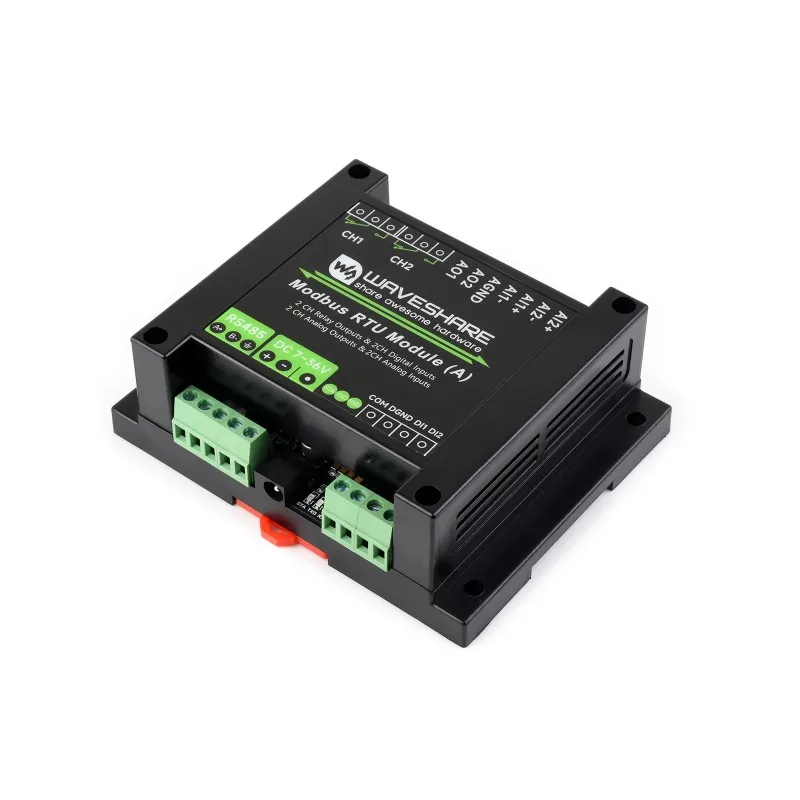 Industrial Modbus RTU Mixed Input Output Module Multiple Isolation Protection Flame-retardant Case DC 7-36V