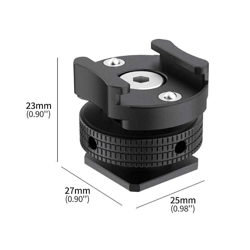 FEICHAO Cold Shoe Adapterhalterung für DJI Mic / Mic2 Drahtloser Mikrofonempfänger 1/4 Schraubenloch für DSLR-Kamerakäfig-Erweiterung