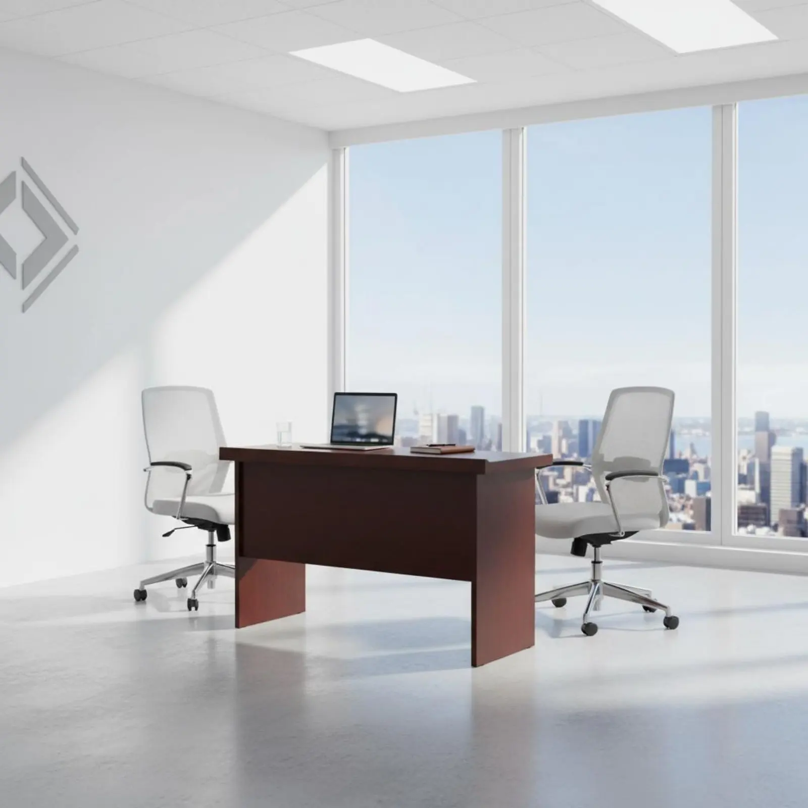 2 Person Training Desk Sturdy and Long-Lasting Wooden Meeting Table 2 Person Desk Spacious Desktop Double Workstation