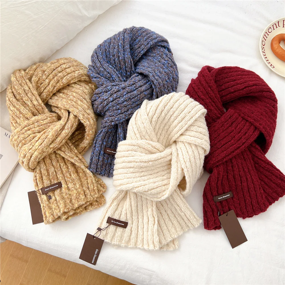 الأزهار الخريف الشتاء المرأة وشاح طالب محبوك جديد الكورية نمط سميكة الصوف الرقبة أدفأ زوجين تنوعا