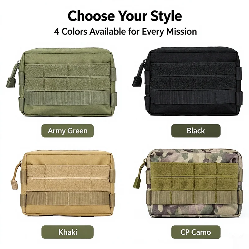 Heavy Duty Tactical EDC Storage Pouch MOLLE Mount Design Multifunctional Phone Waist Bag Outdoor Tool Bag for Hiking Hunt JJ3959