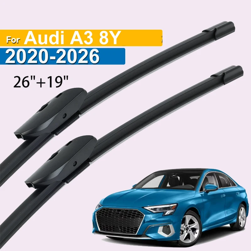 

Wiper Front Wiper Blades For Audi A3 8Y 2020 - 2026 Windshield Windscreen Clean Window Car Rain Brushes 26"+19"