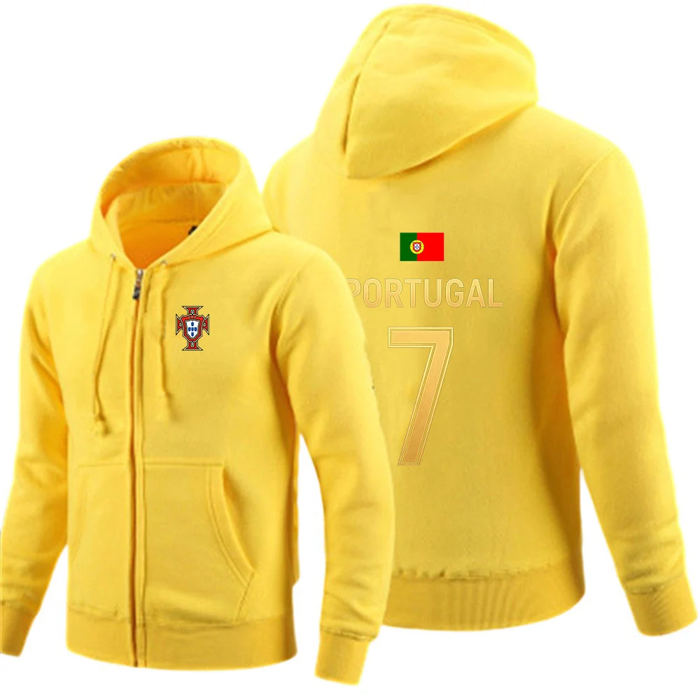 Classic Generous Daily Commute Hoodies 2026 Portugal Spring And Autumn NO.7 Football player Logo Print Men's Coat Jacket