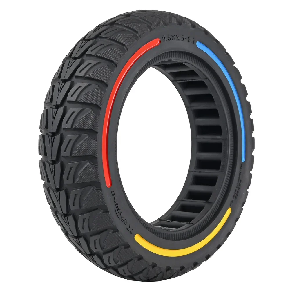 9.5x2.5-6.1 Tubeless Solid Tire Replacement for NIU KQI3 Eectric Scooter Flick Color 9.5 Inch Solid Tires Shock-absorption Tyre