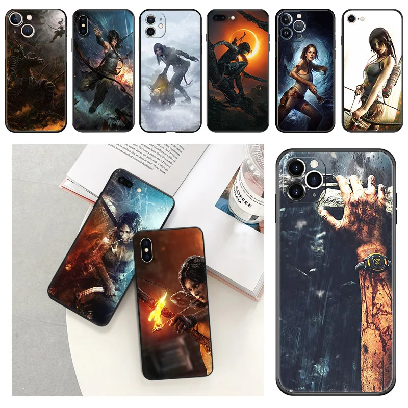 Phone Cases For iphone 15Pro XS Max 11 12 13 14 Pro 7 8 15 Plus Mini SE X XR Tomb Raider Camera Protective Cover