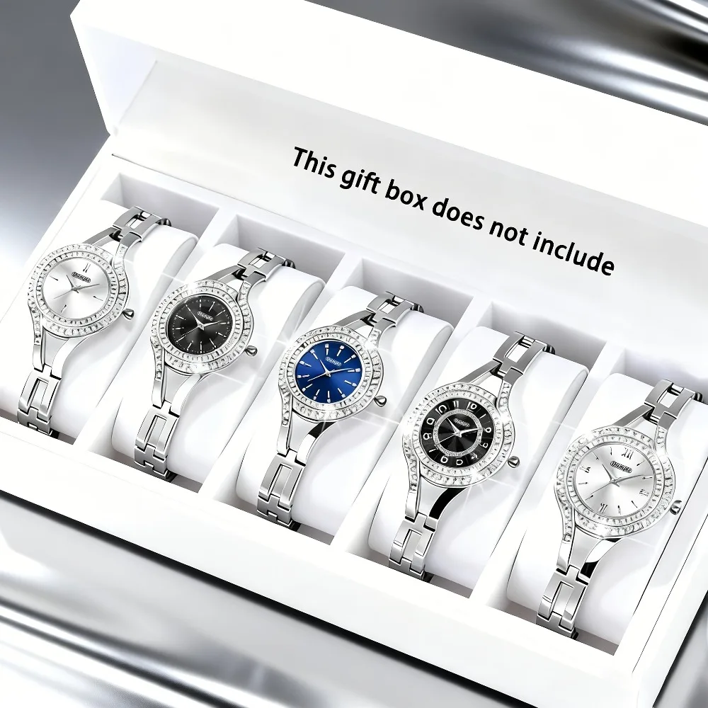 5-Piece Women's Watch Set, Fashion Ladies' Watch, Quartz Watch, Women's Wristwatch - Perfect for Weddings, Valentine's Day Gifts