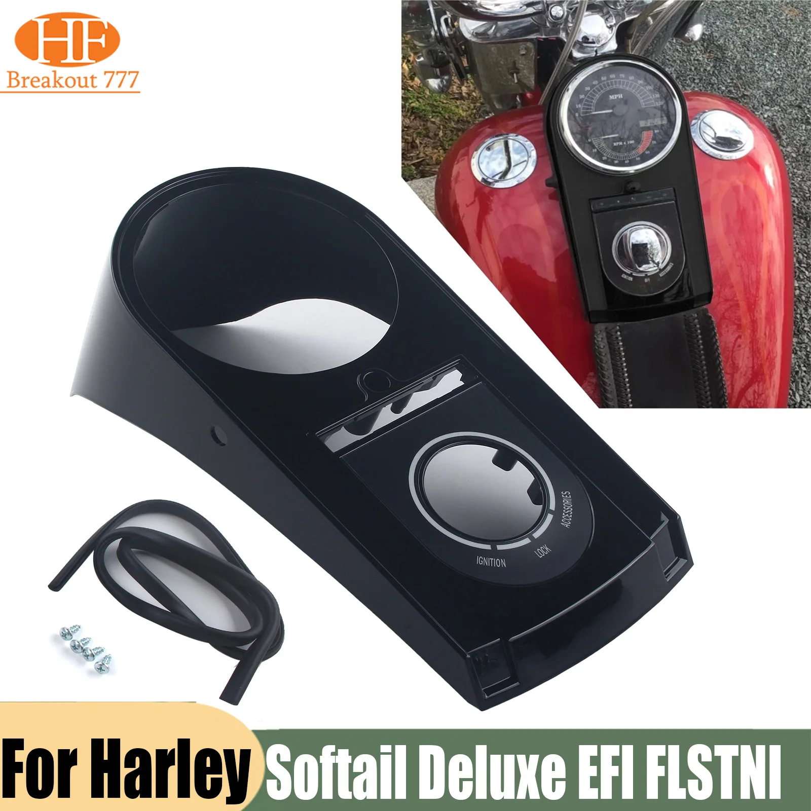 For Harley Softail Deluxe EFI FLSTNI 2005-2010 Motorcycle Speedometer Speedo Dash Panel Cover