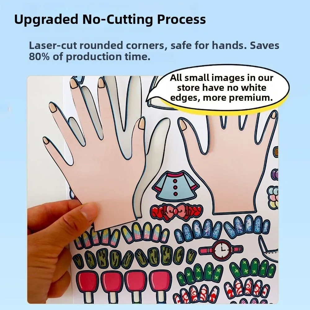 متجر أظافر ثلاثي الأبعاد كتاب هادئ تفاعلي محلي الصنع يمكنك صنعه بنفسك فستان ألغاز نمط المواد حزمة ملصقات ألعاب كتاب هادئ لعب الأطفال