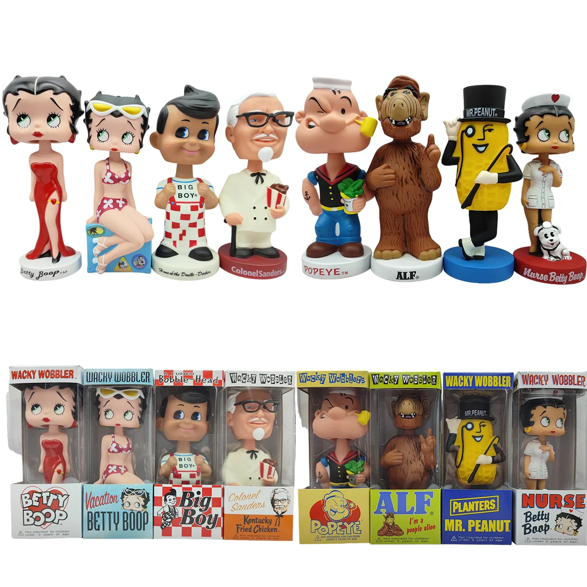 Funko Pop Shaking Head Doll Dress Betty Popeye Betty Colonel Sanders  Vintage Trendy Toy Action Figures Coffee Shop Decorations