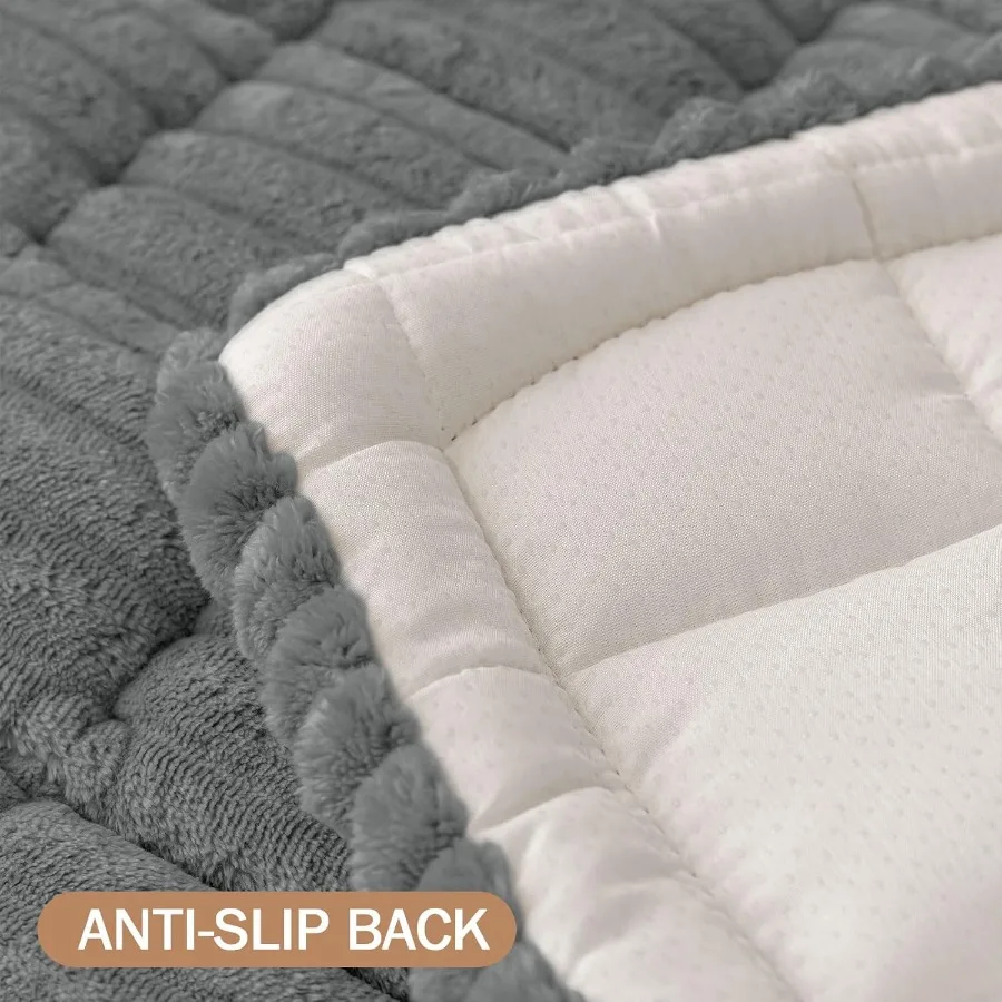 Wasbare antislip Fuzzy huisdierbankhoezen voor 3-kussenbank Dikke zachte bankhoezen Kussenbeschermer met huisdiervriendelijk ontwerp