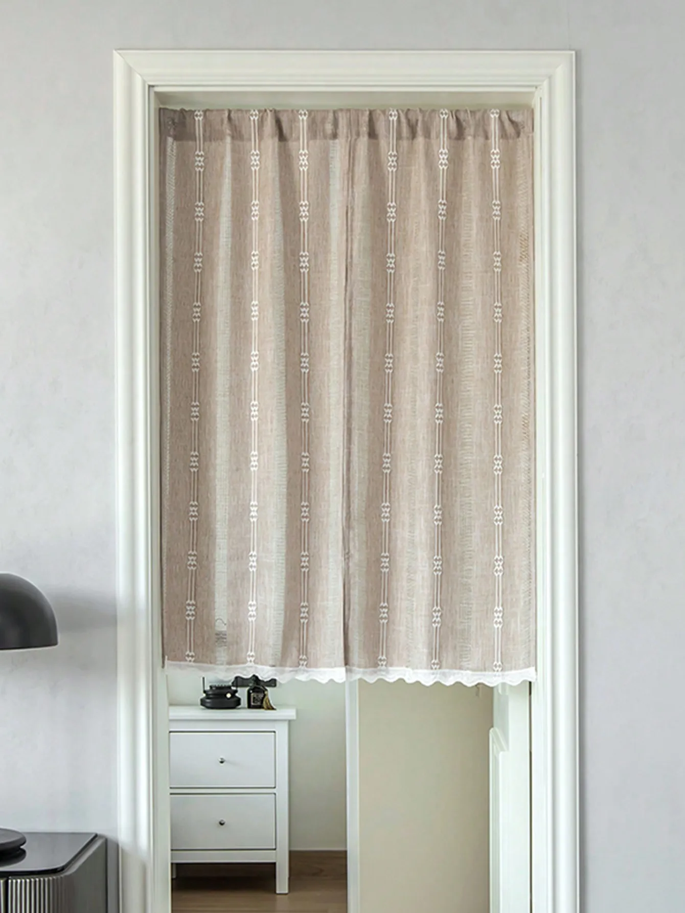 1Pc Japanese Style Thickened Cotton Linen No-Drilling Fabric Home Door Curtain for Privacy And Decorations