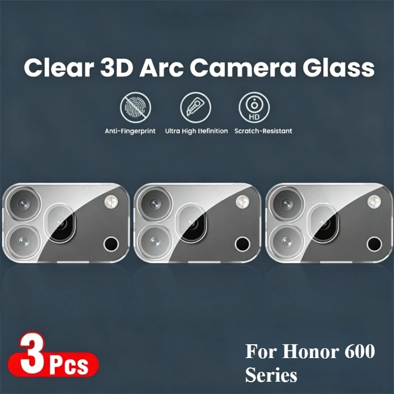 For Honor 600 Pro 5G 3Pcs Camera Protective Glass Honor600 Honor600Pro 9H Curved Tempered Glass Lens Films on Honor600 Lite 600