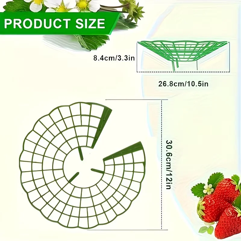 5PCS Green Strawberry Plant Support Rack with 3 Sturdy Legs, Potted Strawberry Holder, Keeps Fruits Away from Ground