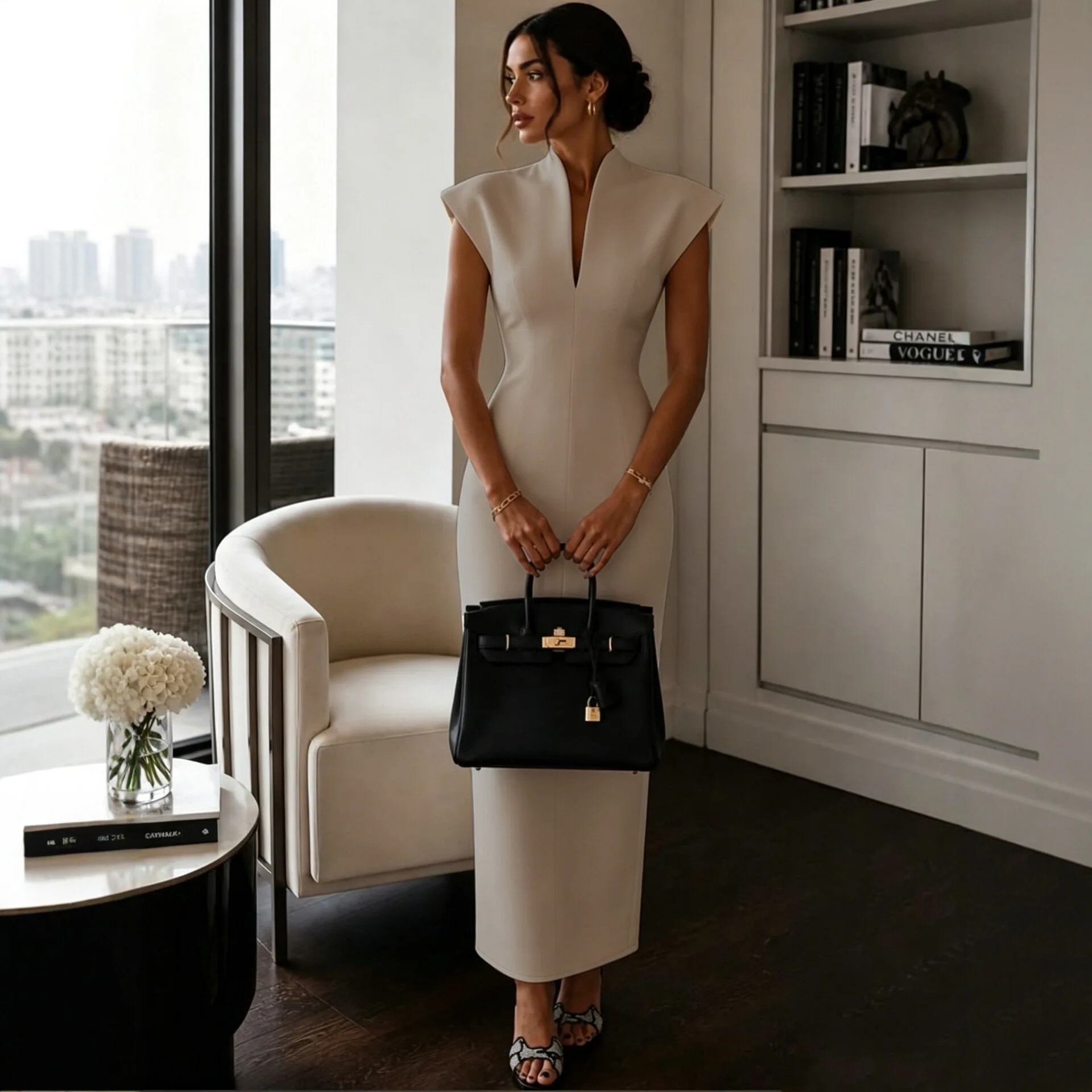 فستان نسائي مثير بياقة على شكل - مراجعة Wrap Dress Work وسعره