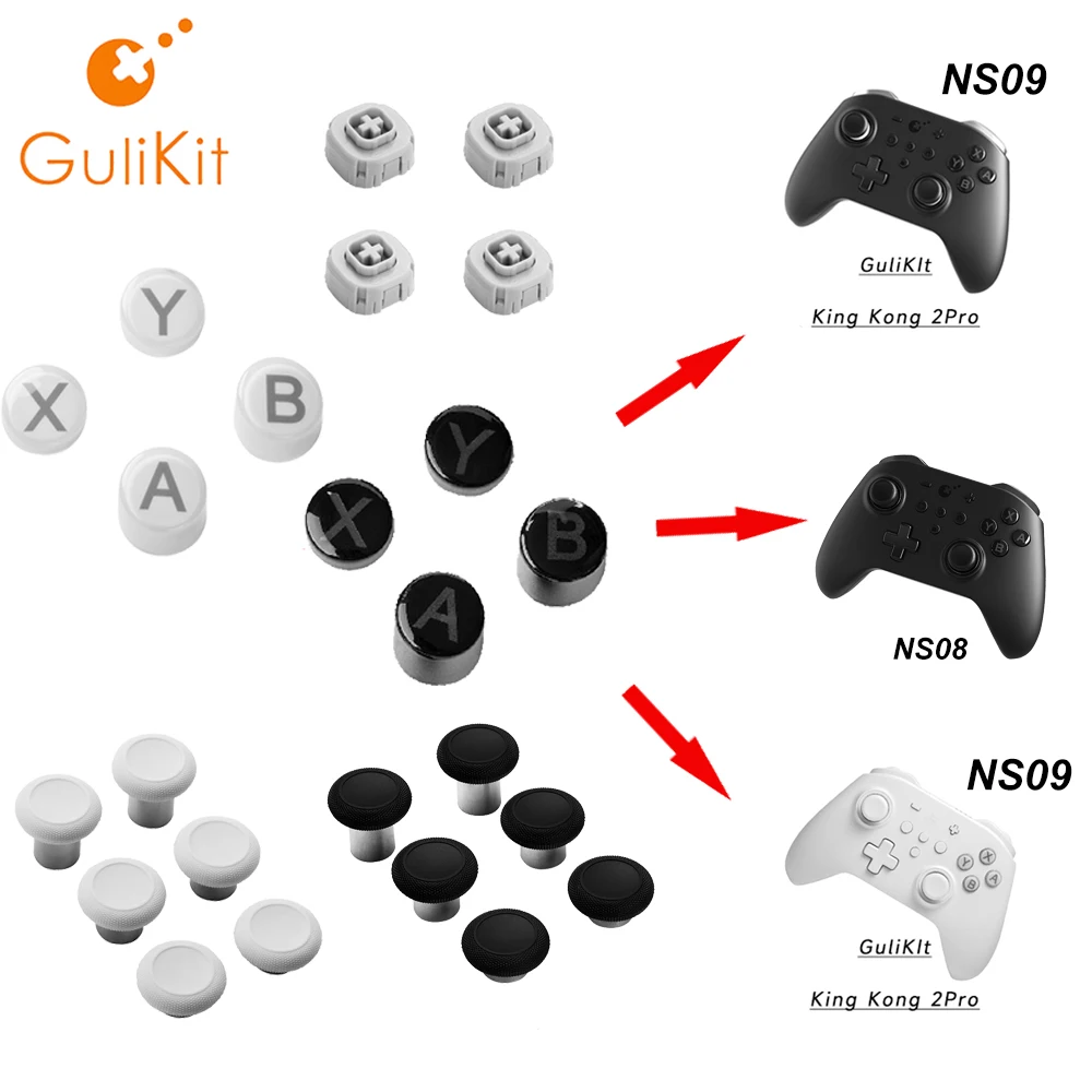 GuliKit NS32 KingKong 2 Gamepad Keycap dla KingKong 2 Pro NS08 NS09 kontroler A B X Y przycisk do naprawa komputera akcesoria do gier