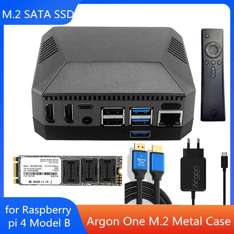 

Argon One M.2 Metal Case for Raspberry Pi 4B with Argon ONE M.2 SATA Expansion Board Slot GPIO Cover for Raspberry Pi 4 Model B