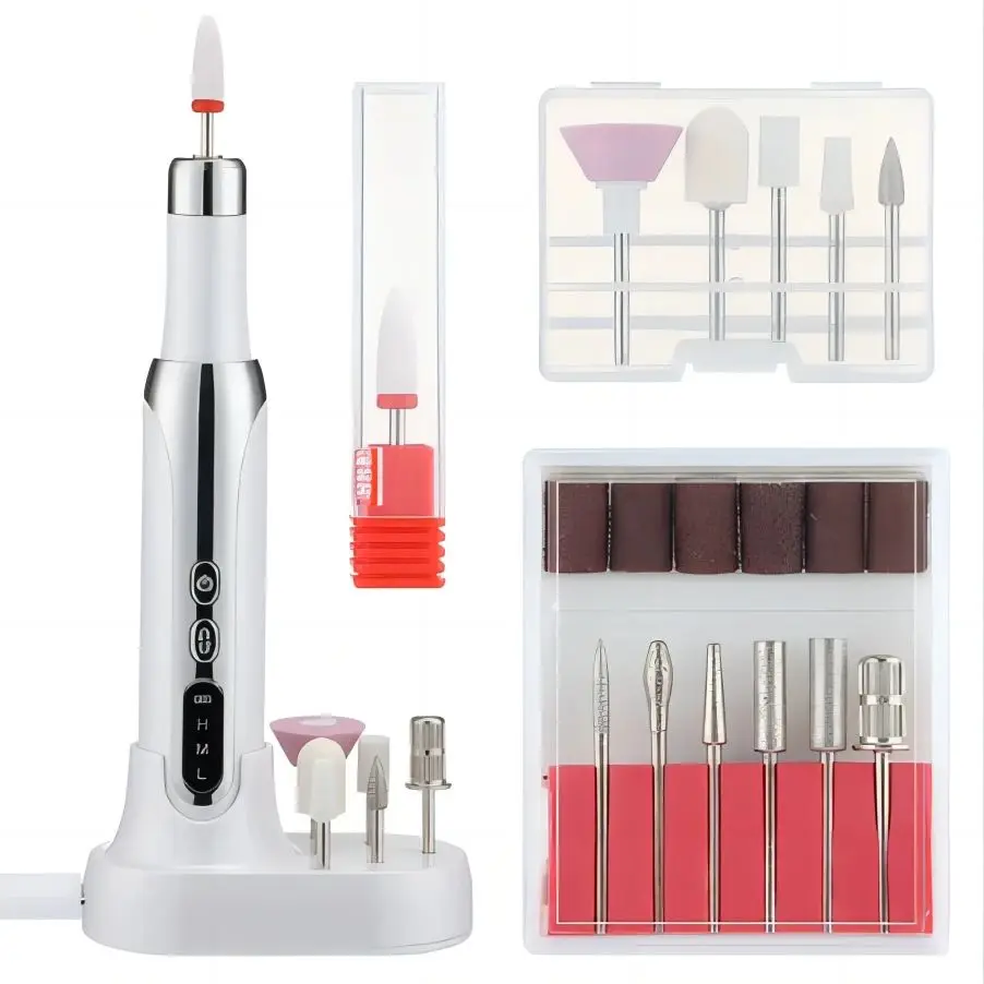 Máquina profissional sem fio prego broca, manicure elétrica, pedicure kit, mão e pé cuidados ferramenta, moer guarnição polonês, 12 em 1