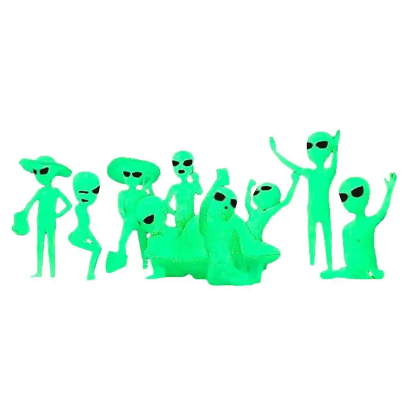 Alien Figure Glowing In The Dark Alien Figurine Tree Elves Garden Alien Decor Miniature Basket Stuffers Fairy Garden Accessories