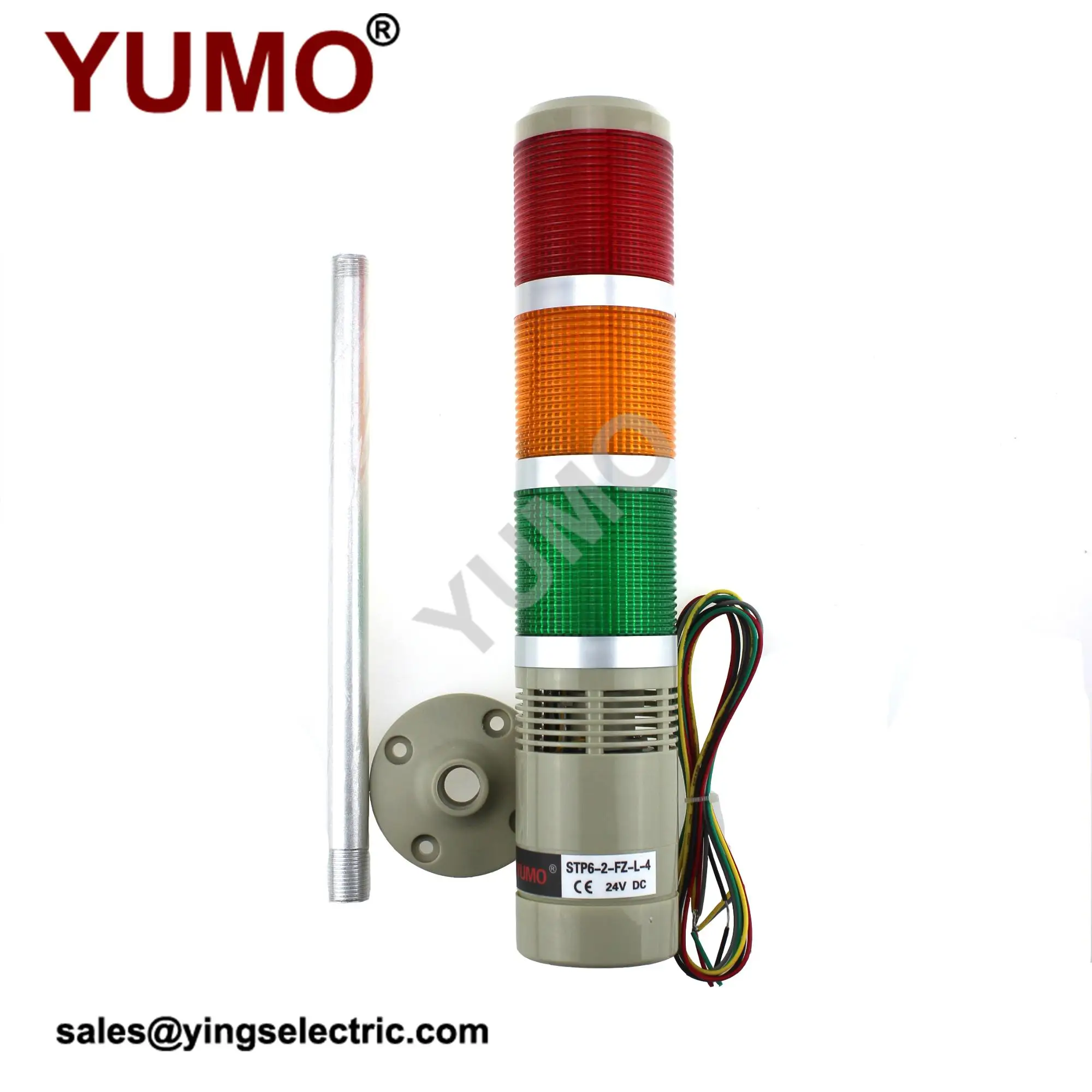 YUMO STP6-2-FZ-L-4 Three Color LED Stack Light Audible Alarm Industrial Equipment Indicator Tower Lamp