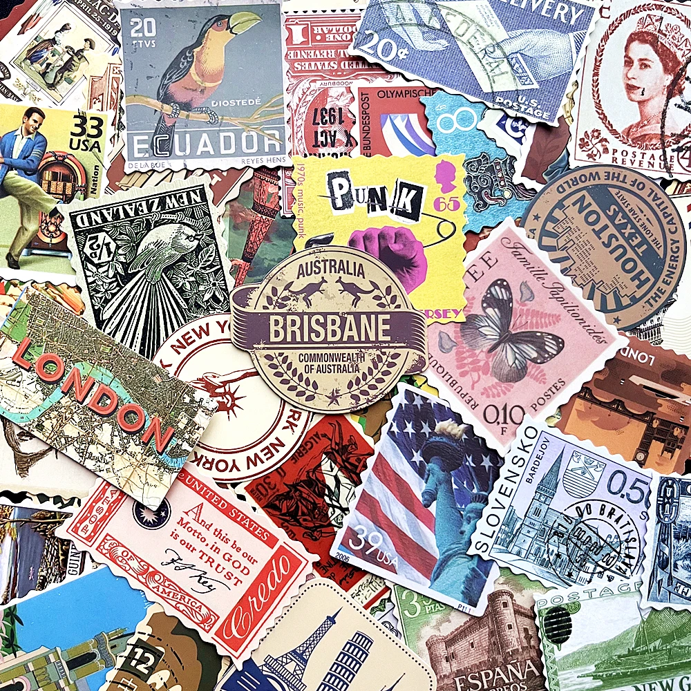 

10/50 шт., ретро дорожный штамп, набор наклеек, ретро почтовая серия, ручной дневник, сделай сам, материал, декоративная наклейка