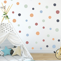 3pcs Irregular Round Wall Stickers for Kids Room Bedroom Home Decoration Wall Decor