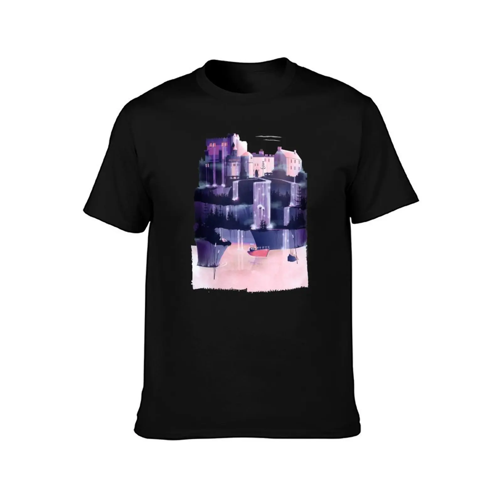 Waterfall Castle T-Shirt Basic Tee Shirt for Everyday Outfit T-Shirt