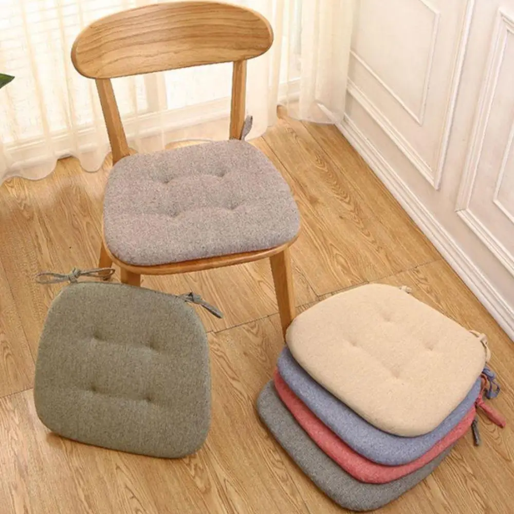 

Winter Dining Chair Cushion Cotton Linen Seat Pad Thicken Warm Horseshoe-shaped Chair Cushions Sitting Cushion Home Use Cushion