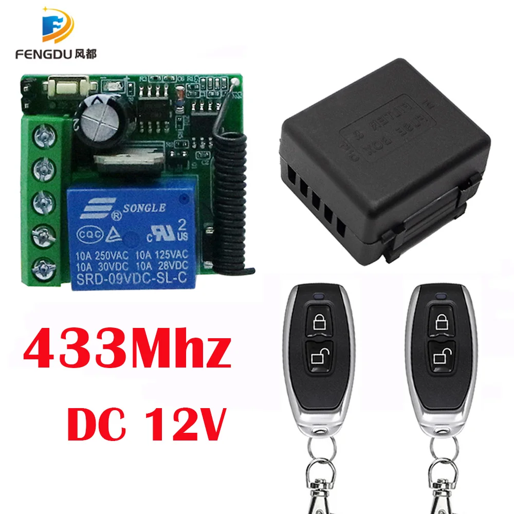 433mhz DC 12V Rf Transmitter And Receiver Module DC 12v 1Channel Switch Wireless Switch For Gate LED Garage Door