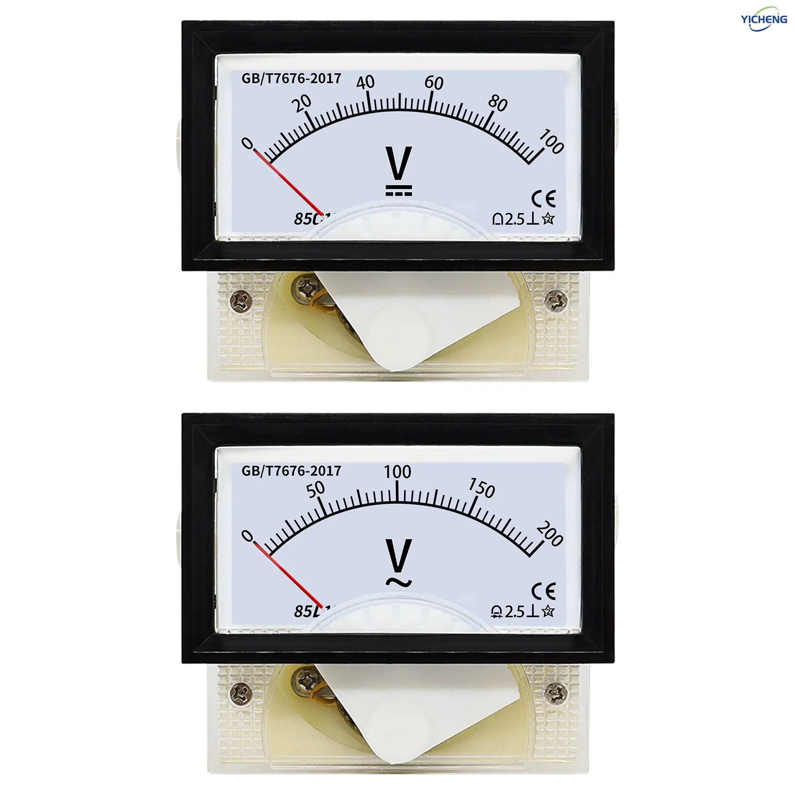 YICHENG DC/AC Voltage meter 1V~800V voltage regulator transformer cabinet dedicated,Panel size40*70mm,hole size 38*68mm