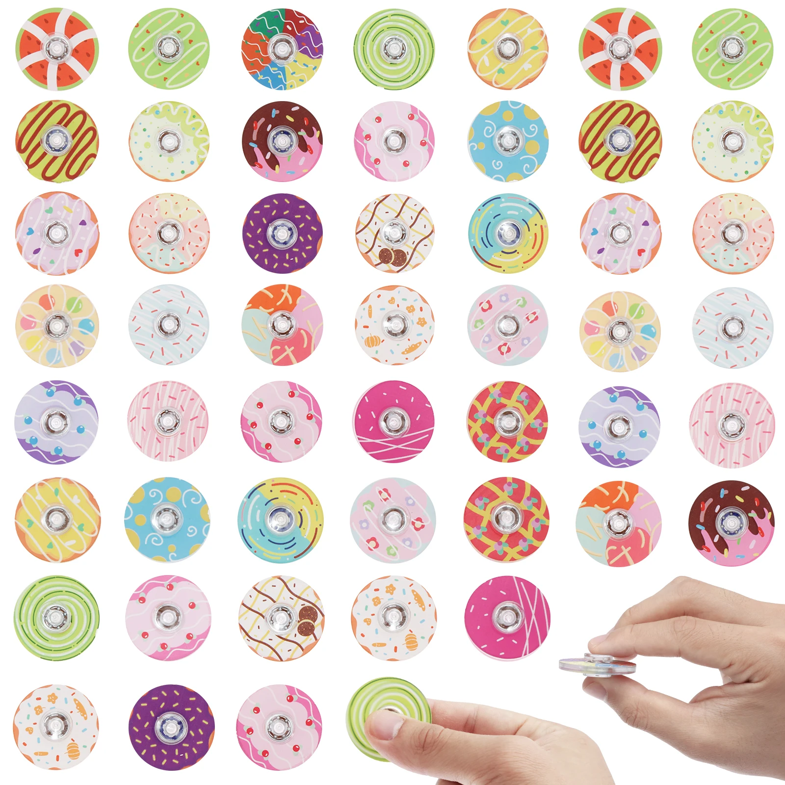 50Pcs Mini Spinner Toy Fidget Spinner Pops Finger Toys Push Bubble Hand Spinner For ADHD Anxiety Stress Relief Sensory Gifs