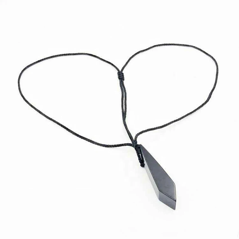 Rhombus Shungite Pendant Natural Stone Jewelry Accessory for EMF Protection
