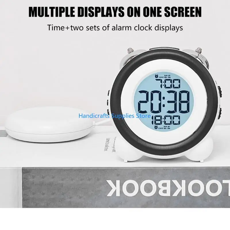 R1WA Digital Alarm Clock With Vibration Function Loud Vibrating with Backlight For Deep Sleepers And Deaf Individuals