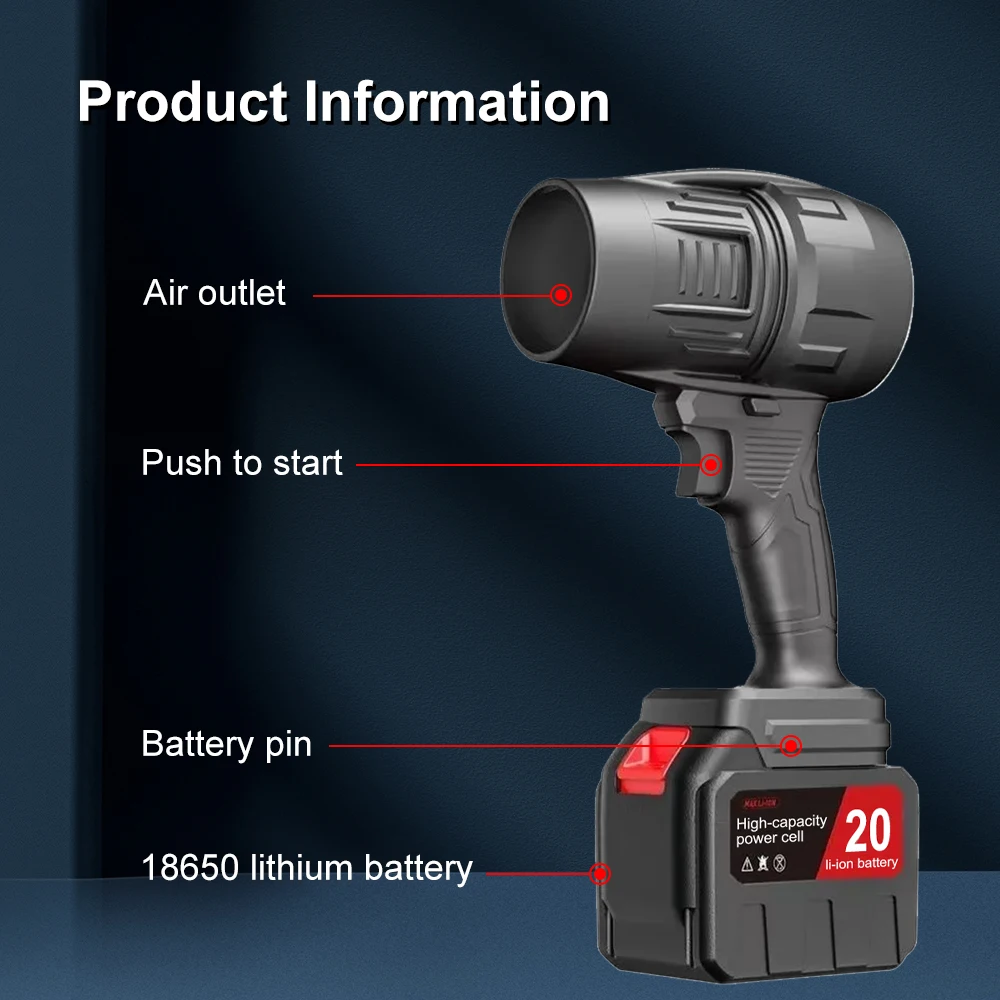 Imagem -04 - Secador de Cabelo de Carro Portátil Limpeza Violent Air Gun Jet Fan Elétrico Poderoso Turbo Fan Versão Atualizada Tempestade