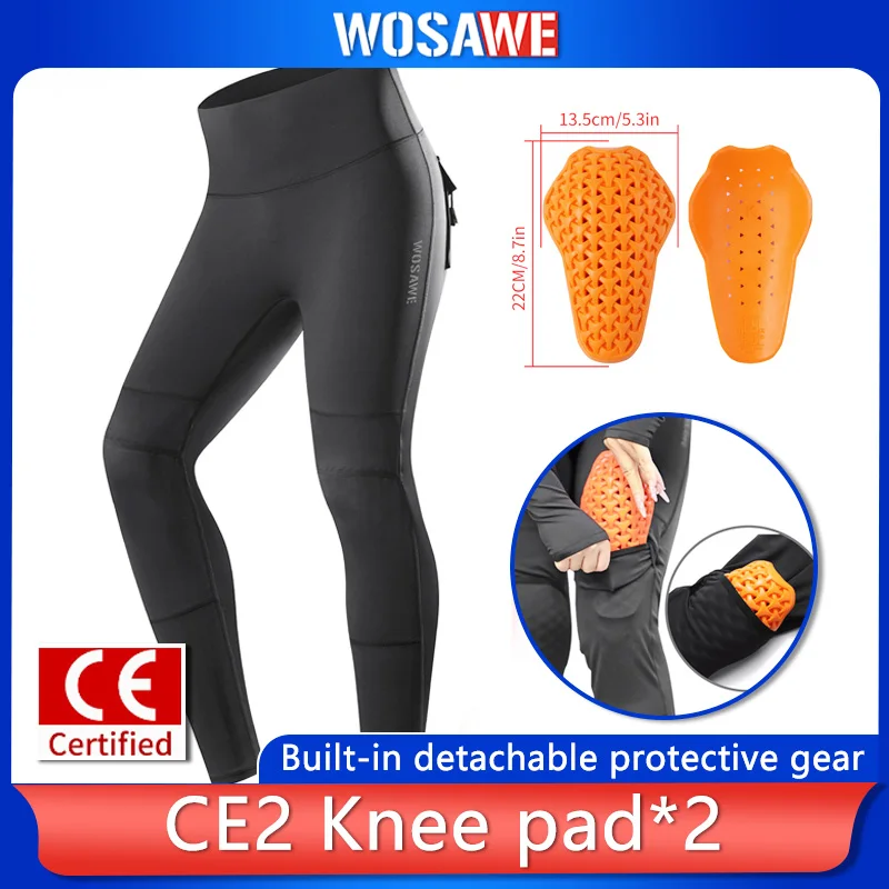 

WOSAWE женские мотоциклетные брюки женские мотоциклетные леггинсы для йоги со съемными наколенниками CE сертифицированные брюки-карго с подтяжкой ягодиц
