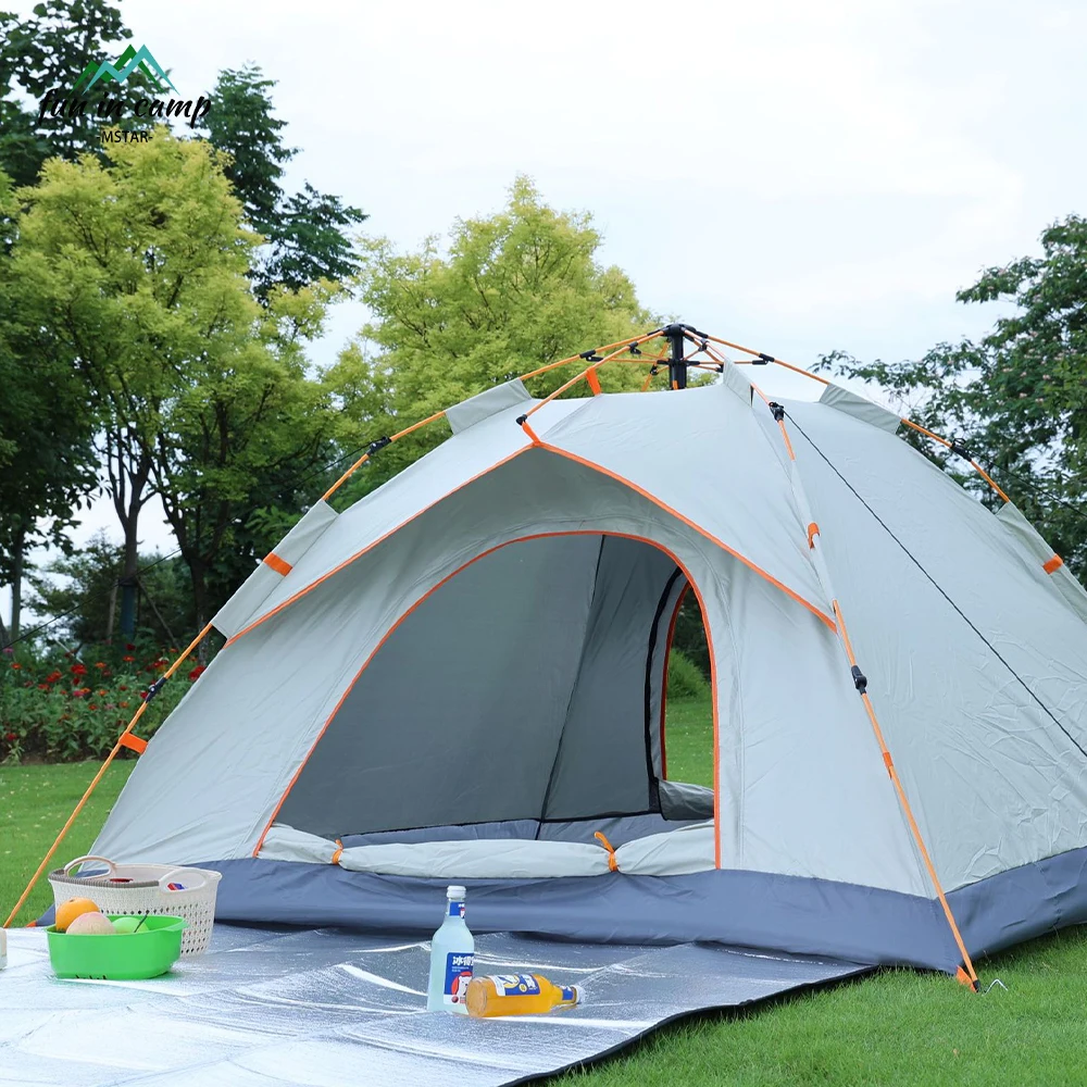 

Водонепроницаемая автоматическая семейная портативная палатка для кемпинга на 3-4 человека, самооткрывающаяся палатка для кемпинга для походов на открытом воздухе