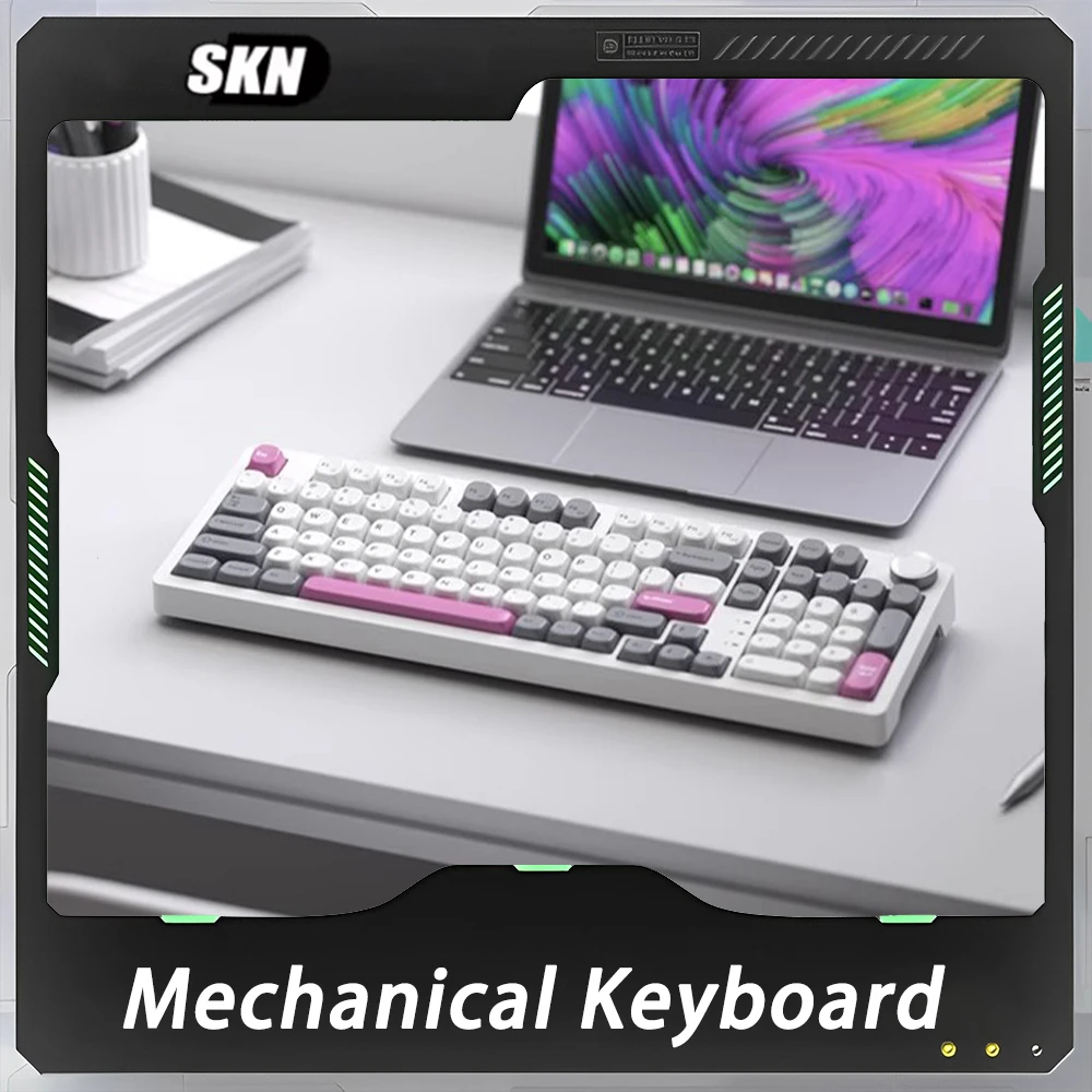 

SKN Bluetooth Wireless Mechanical Keyboard Hot Swap Gasket Three Mode RGB Customize Keyboard for Office Gamer Accessories Gifts