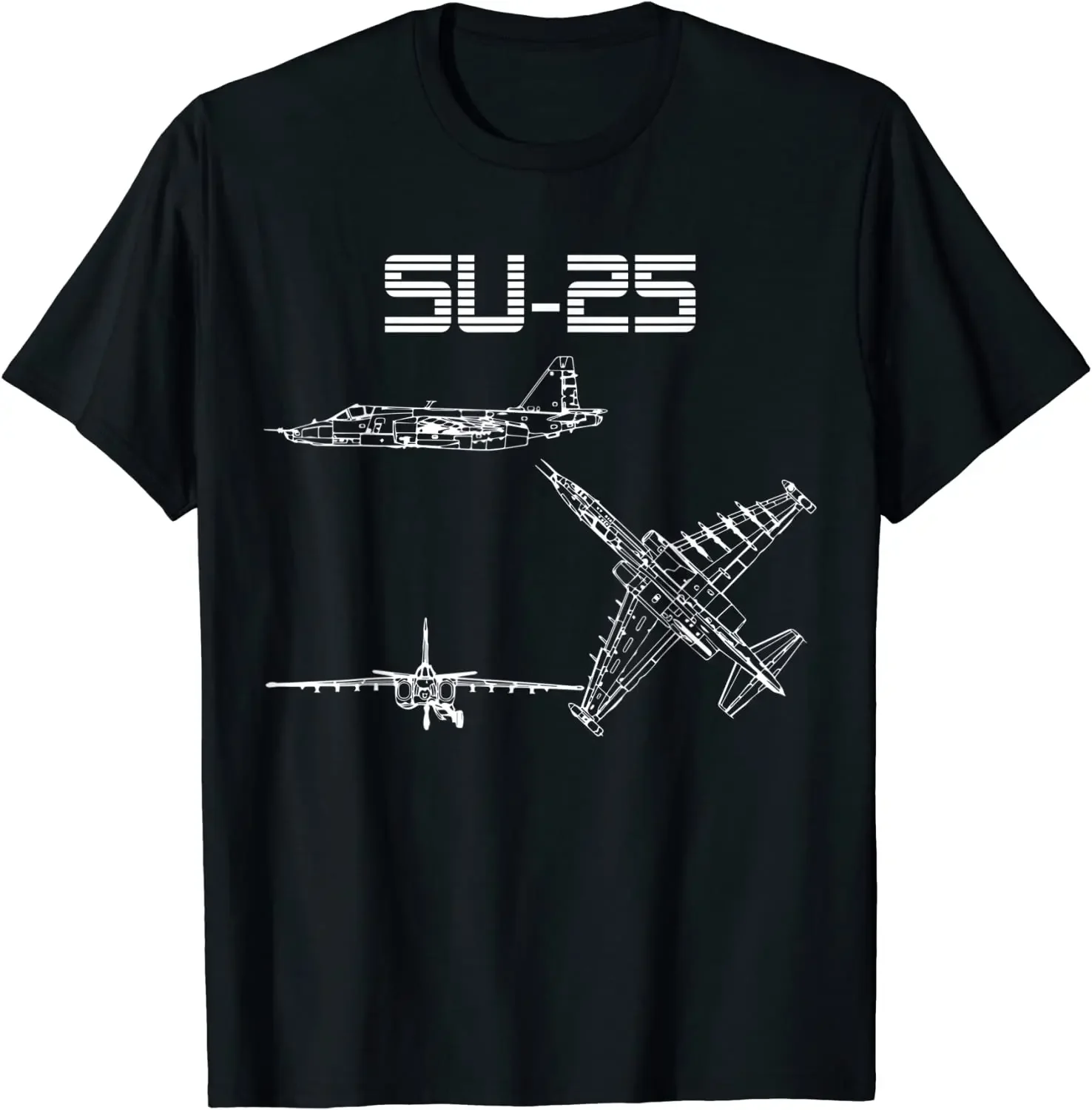 

Su-25 Soviet Plane Warbird Blueprint Schematics Diagram T-Shirt Short Sleeve Casual Summer Boys T-Shirts