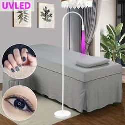 Lampe à polymériser à la lumière ultraviolette LED, colle UV, beauté des ongles, faux cils, pied de greffage, interrupteur muet à pas, lampadaire