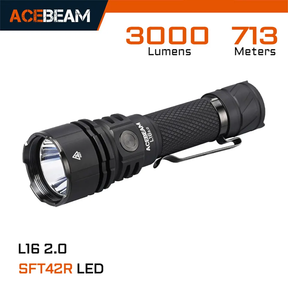 ACEBEAM L16 2.0 SFT42R タクティカル懐中電灯 長距離 713M 3000LM