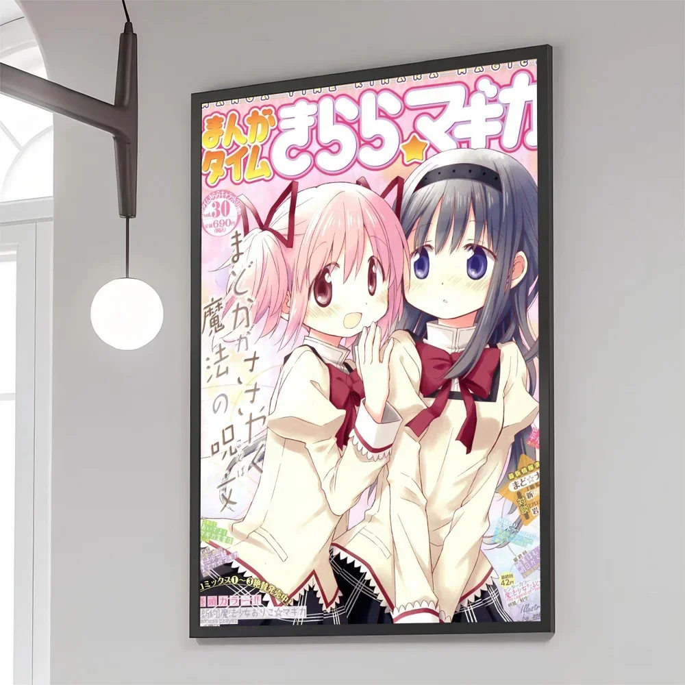 1PC Anime Puella Magi Madoka Magica Poster Movie Sticky Posters Retro Kraft Paper Room Bar Cafe Aesthetic Art Wall Painting
