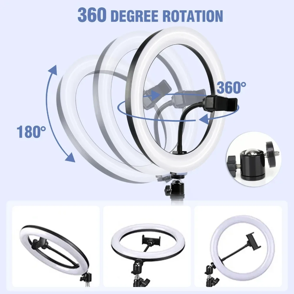 ZOMEI 10/12 inch RGB Selfie Ring Light Photography 11'' Fill Light Led Lamp for Video Recording Live Broadcast Selfie Ringlights