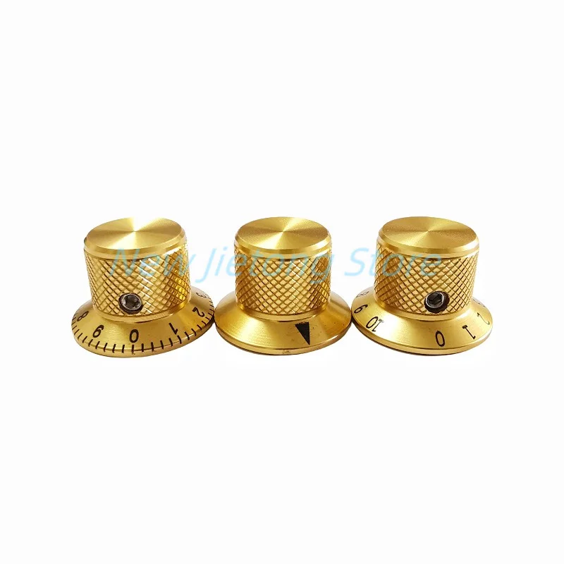 2pcs Gold Color 25x17mm Aluminum Alloy Potentiometer Switch Contral Caps Volume  Audio Electric Guitar Bass Knobs Screw Type