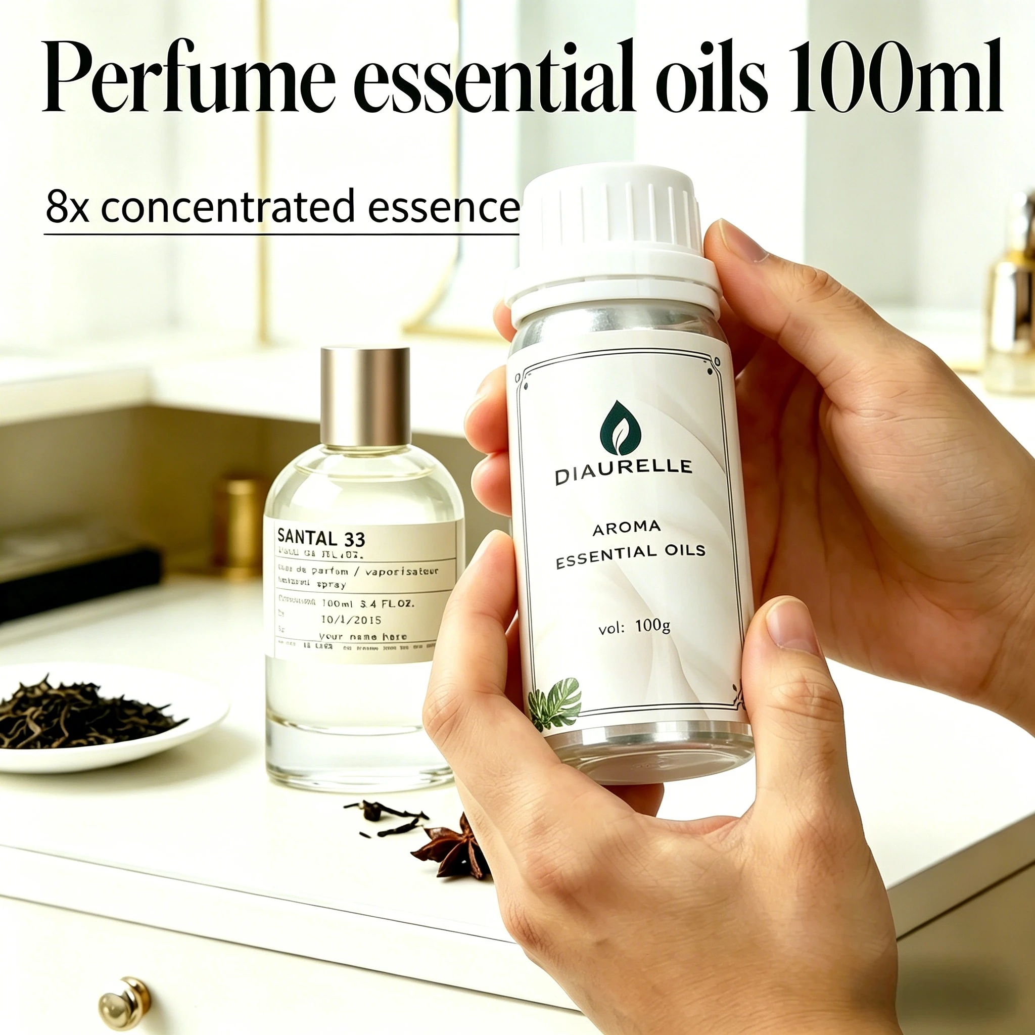 

Diaurelle 100mL Long-Lasting Perfume Oil for Diffuser – Home & Hotel Air Freshener – Strong & Refreshing Aroma