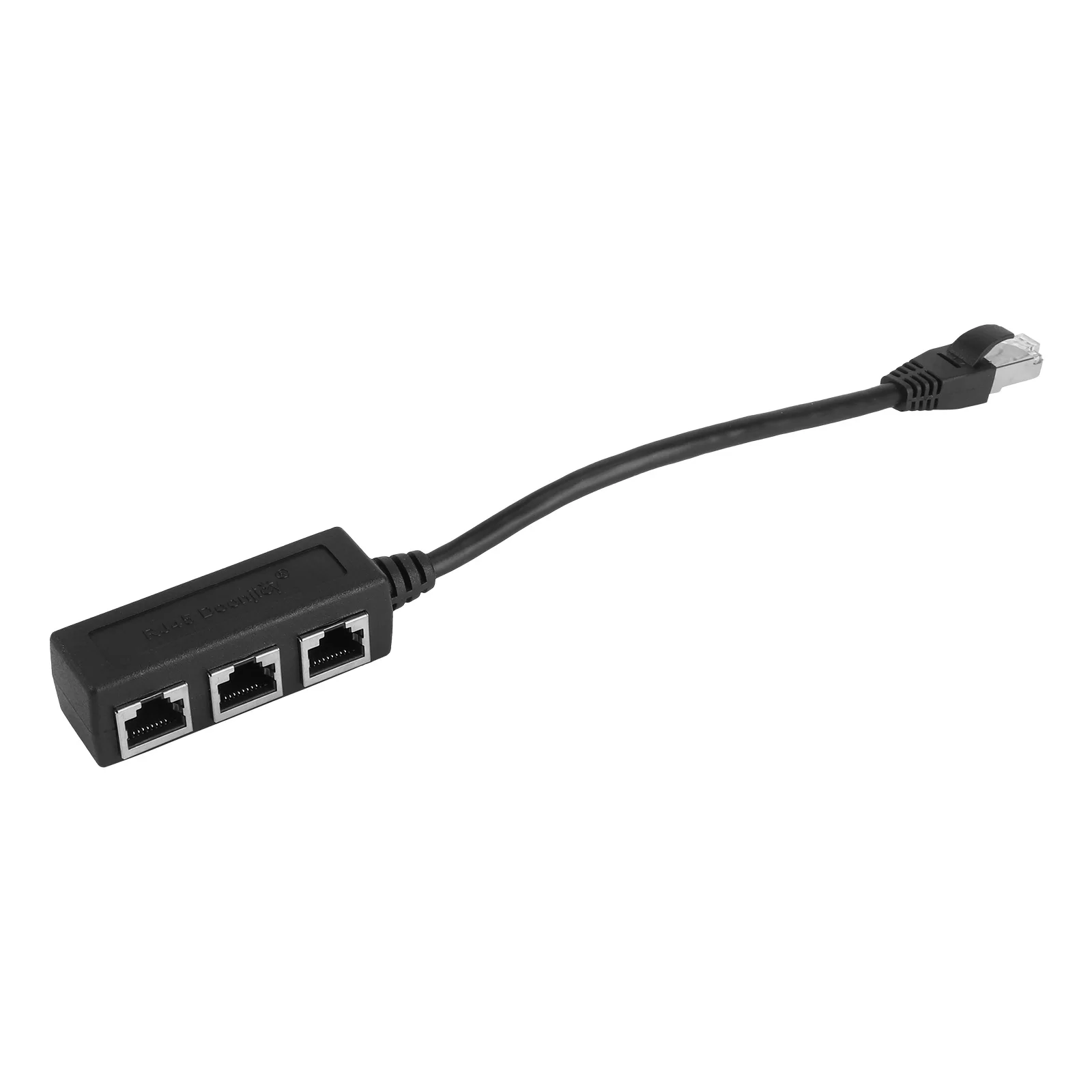 

1 To 3 Ethernet Adapter Lan Male To 3 Female Network Connector Plug For Internet Extension Black Lan Splitter Cable