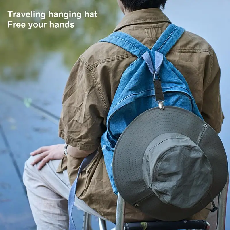 Luggage Hat Clips Luggage Bag Hat Holder Clip Triangular Webbing Buckle Design Outdoor Hat Companion For Travel Hiking Adventure