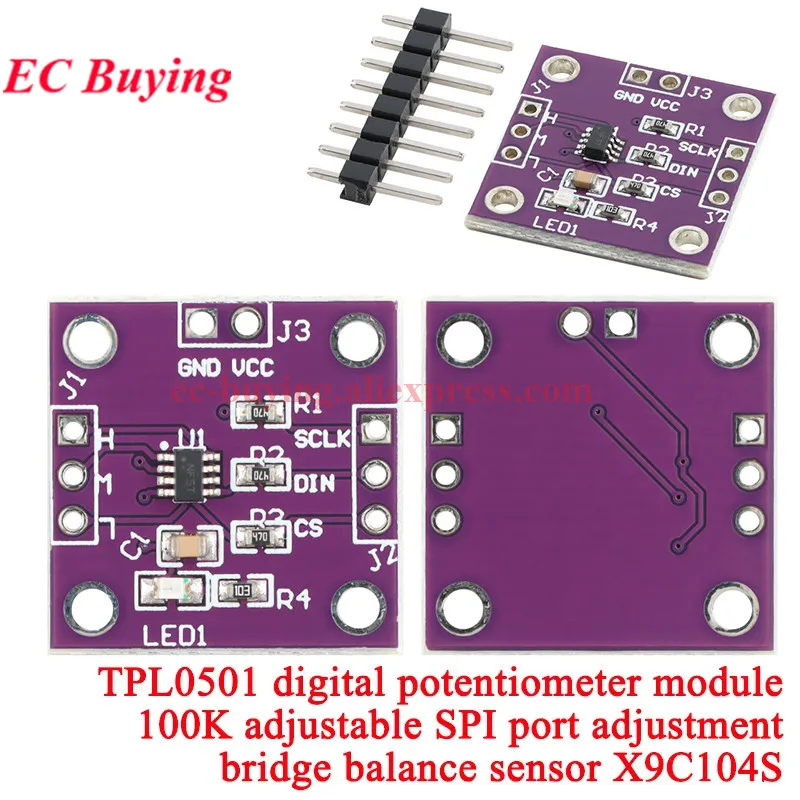 5 Stück/1 Stück X9C103S X9C503S X9C104S 10K 50K 100K Ohm einstellbar 100. Bestellung Digitale Steuerung XDCP Potentiometer Board Modul DC3V-5V – Detail 10