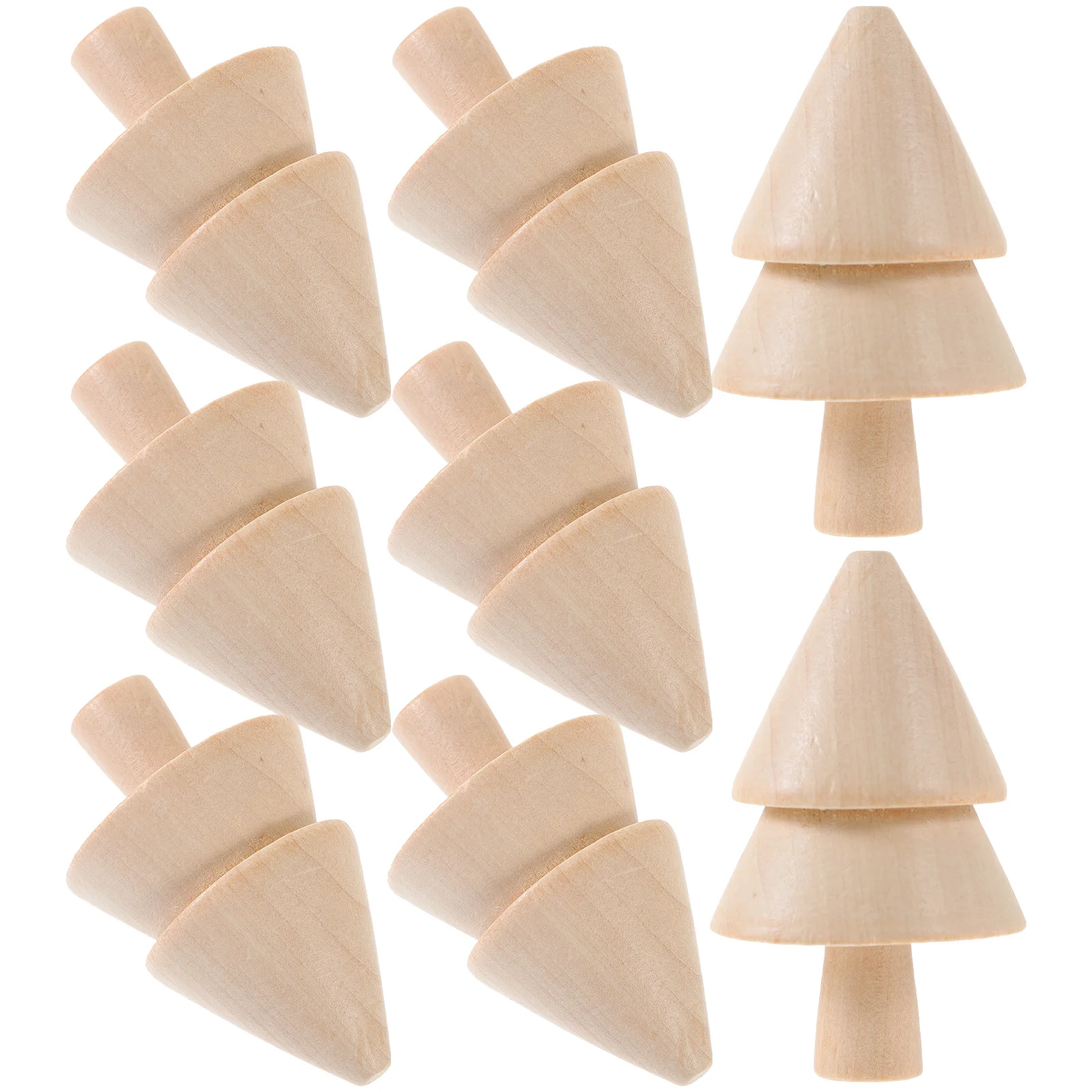 

10Pcs Wood Christmas Trees Unfinished DIY Decoration Crafts Mini Painting Natural Xmas Table Decor Unfinished Wood