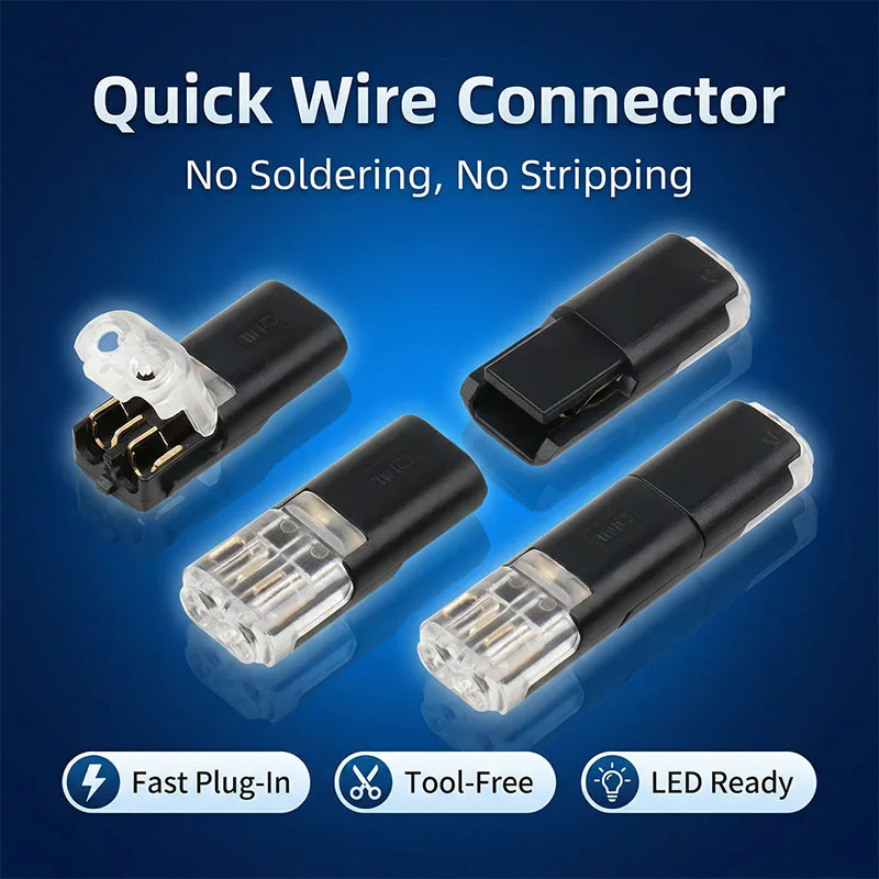 

D2 Mutual Plug-in Type Solder-free Terminal Stripping-free Pluggable LED Connector Two-wire Mutual Plug-in Fast Terminal