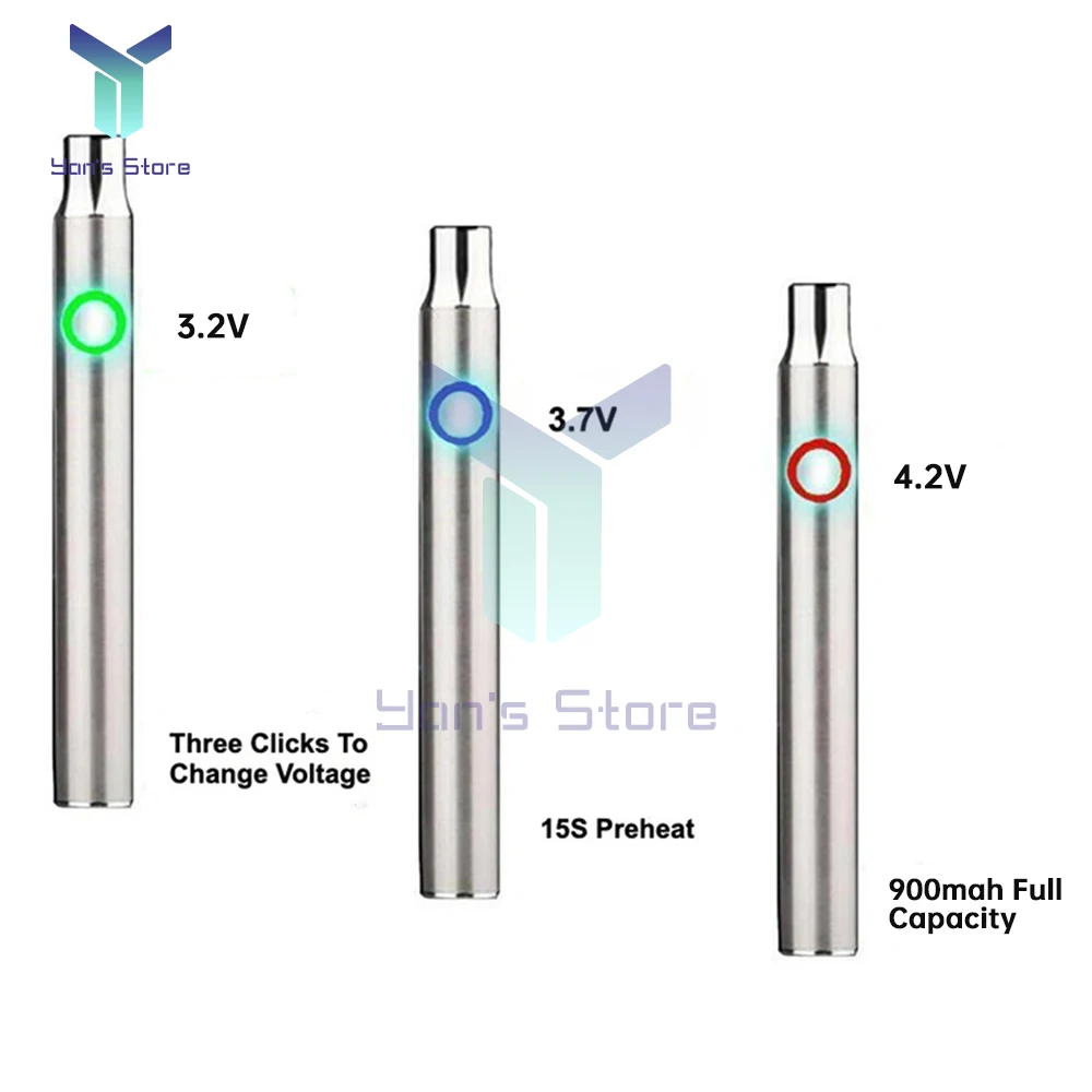 900mAh 510 Thread Battery Pen Solder Iron Shaped Button Battery Set Heat Devices 3 Speed Voltage Adjustment Heating Kit Fittings