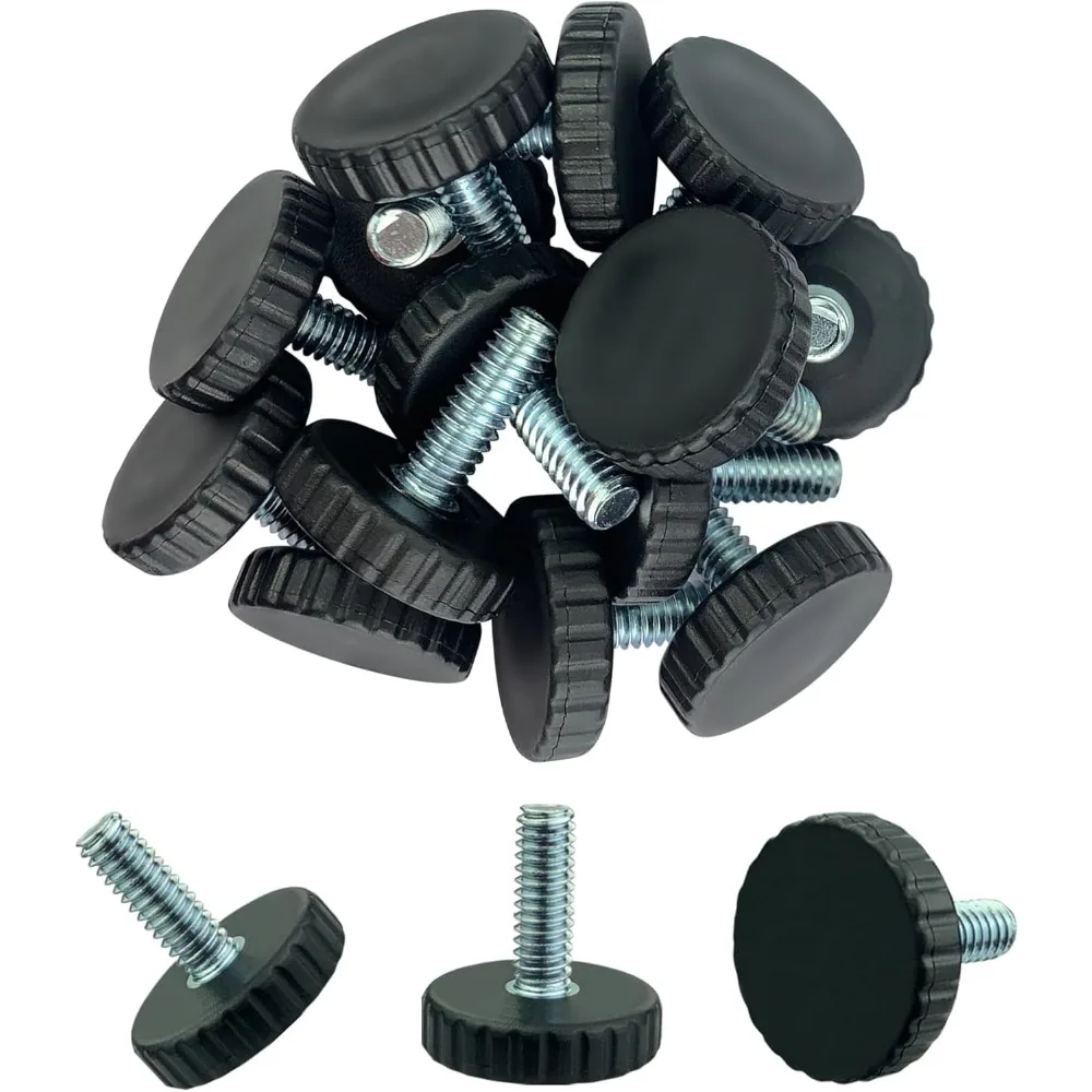 

1/4 Threaded Table/Chair/Furniture Feet Levelers Screw in Threaded (12 Pack) Adjustable Leveling Foot Pads Glides Screw on for B